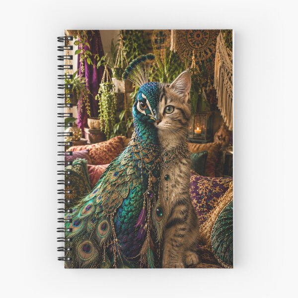 Item preview, Peacock Cat Hybrid Boho Jeweled Design designed and sold by Extremeallie.