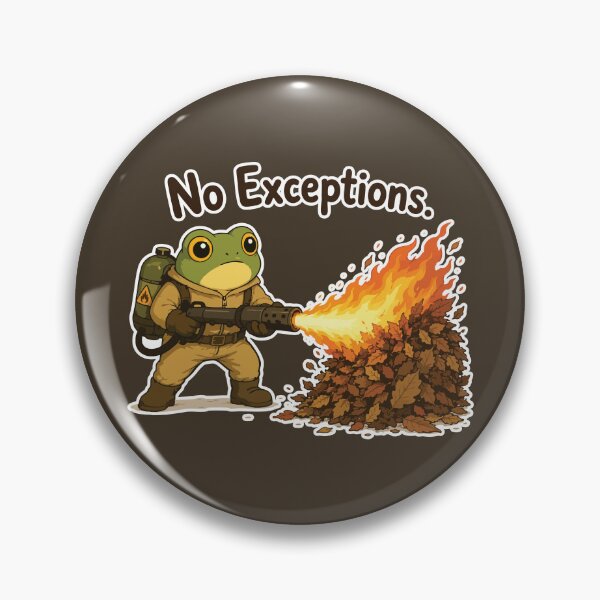 Item preview, No Exceptions Funny Frog Sticker – Flamethrower Leaf Cleanup designed and sold by SimplePoDesign.