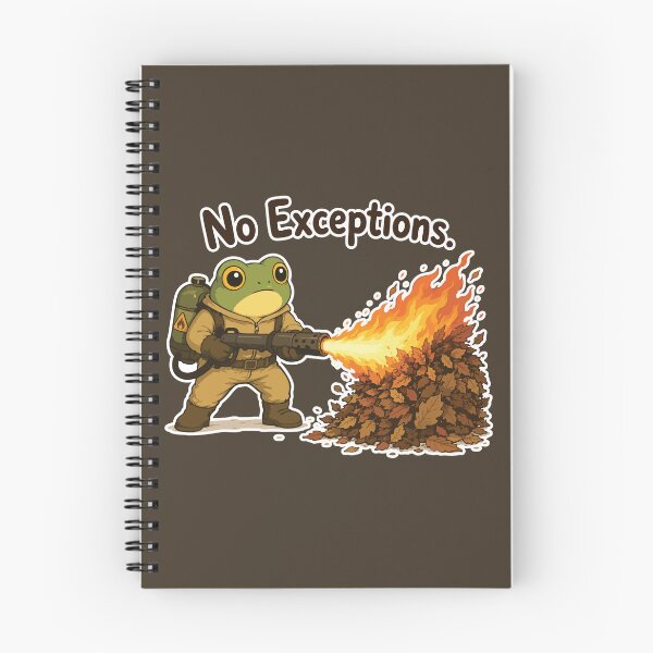 Item preview, No Exceptions Funny Frog Sticker – Flamethrower Leaf Cleanup designed and sold by SimplePoDesign.
