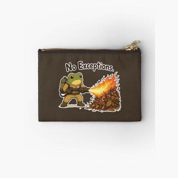 Item preview, No Exceptions Funny Frog Sticker – Flamethrower Leaf Cleanup designed and sold by SimplePoDesign.