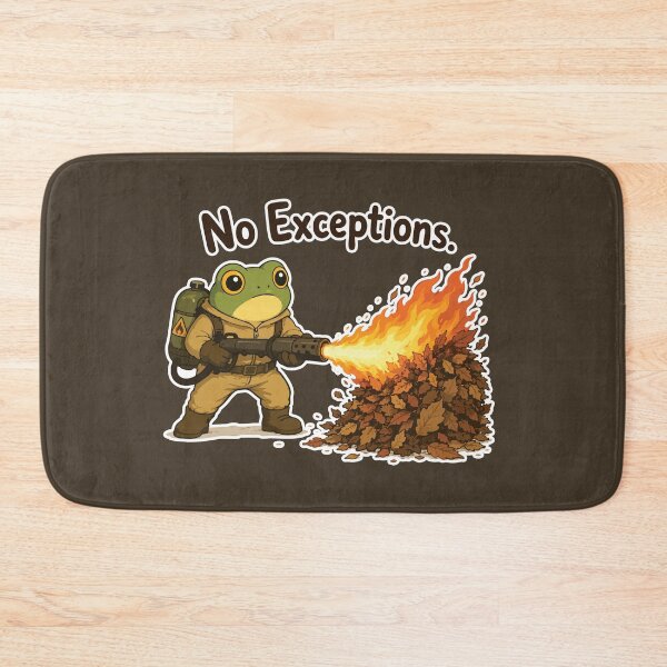 Item preview, No Exceptions Funny Frog Sticker – Flamethrower Leaf Cleanup designed and sold by SimplePoDesign.