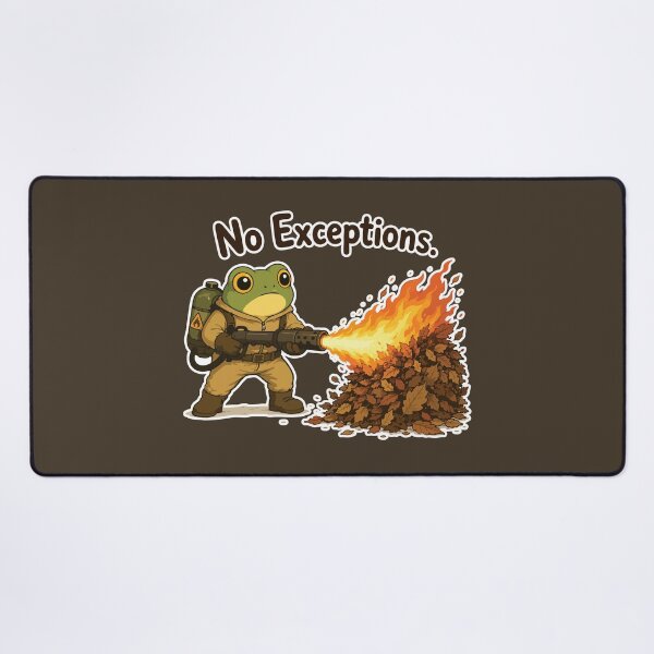 Item preview, No Exceptions Funny Frog Sticker – Flamethrower Leaf Cleanup designed and sold by SimplePoDesign.