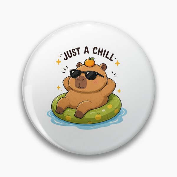 Item preview, Just a Chill Capybara Sticker | Funny Relaxing Capybara Meme | Cute Kawaii Animal Die-Cut Sticker designed and sold by  PixelPop Studio.