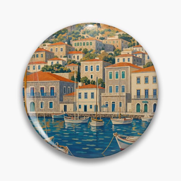 Item preview, Hydra Greece Travel Souvenir - Retro Illustration designed and sold by VisualArtsOasis.