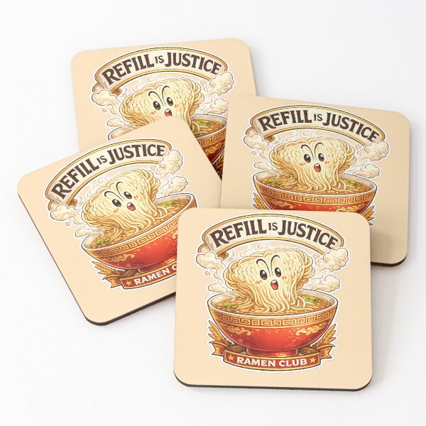 Item preview, Refill is Justice Ramen Design | Funny Japanese Noodle Art designed and sold by Kurekou Lab.