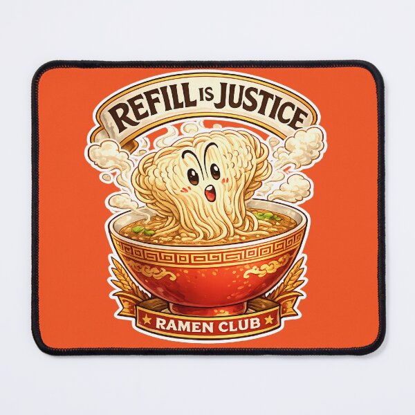 Item preview, Refill is Justice Ramen Design | Funny Japanese Noodle Art designed and sold by Kurekou Lab.