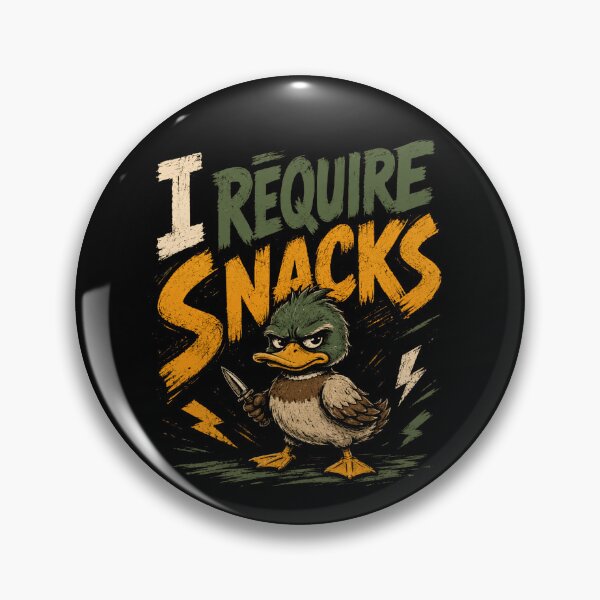 Item preview, I Require Snacks Funny Duck Hungry Meme Animal Lover Waterfowl designed and sold by SkeletonsDanger.