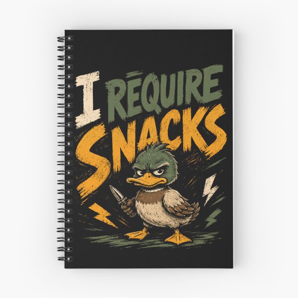 Item preview, I Require Snacks Funny Duck Hungry Meme Animal Lover Waterfowl designed and sold by SkeletonsDanger.