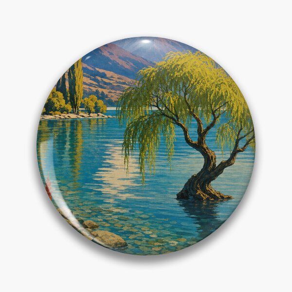 Item preview, Wanaka New Zealand Travel Souvenir - Retro Illustration designed and sold by VisualArtsOasis.