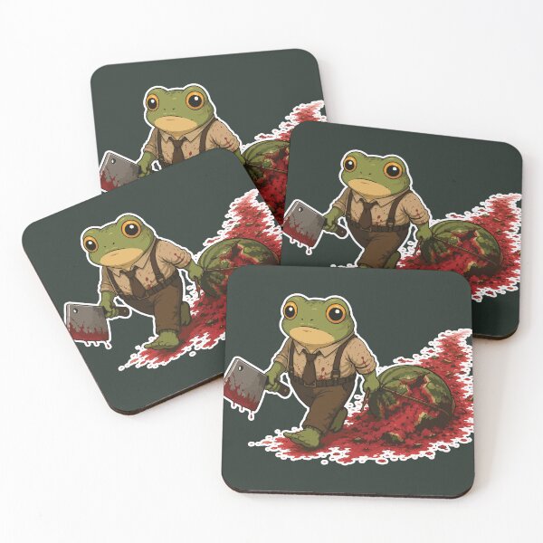 Item preview, Funny Horror Frog Sticker – Watermelon Crime Scene Cartoon designed and sold by SimplePoDesign.