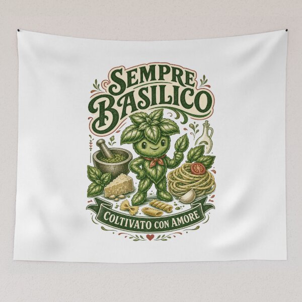 Item preview, Sempre Basilico Italian Basil Pesto Pasta Cook designed and sold by AntiqueImages.