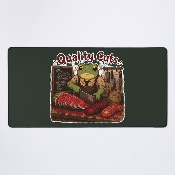 Item preview, Quality Cuts Funny Horror Frog Sticker – Butcher Parody Cartoon designed and sold by SimplePoDesign.