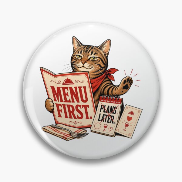 Item preview, Food Obsessed Tabby Cat Restaurant Humor designed and sold by Gentlestate.