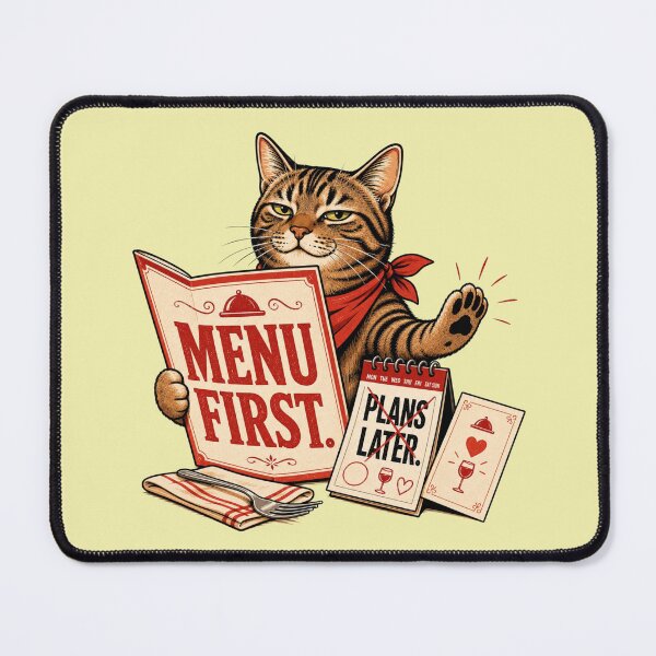 Item preview, Food Obsessed Tabby Cat Restaurant Humor  designed and sold by Gentlestate.