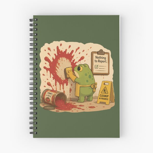 Item preview, Nothing to Report Funny Cleaner Frog Sticker – Tomato Sauce Cleanup designed and sold by SimplePoDesign.