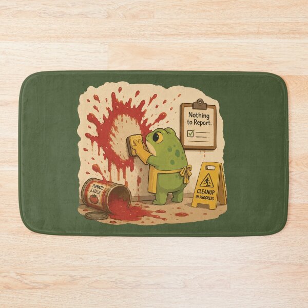 Item preview, Nothing to Report Funny Cleaner Frog Sticker – Tomato Sauce Cleanup designed and sold by SimplePoDesign.