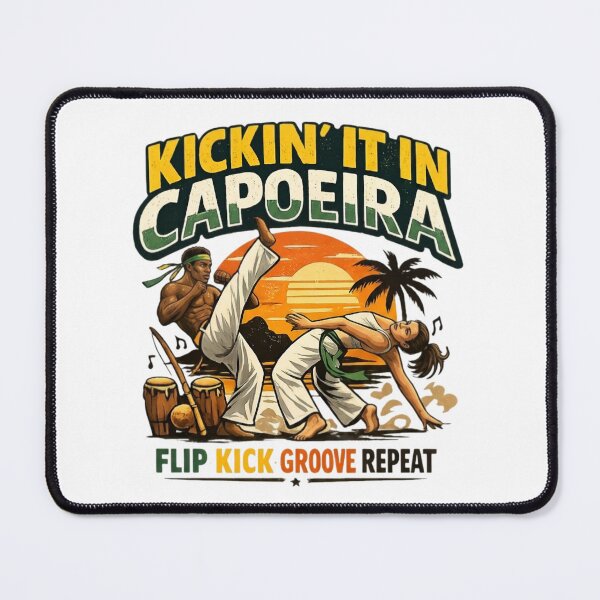 Artikelvorschau, Kickin' It in Capoeira – Flip Kick Groove Repeat Retro Martial Arts entworfen und verkauft von SidTastic .