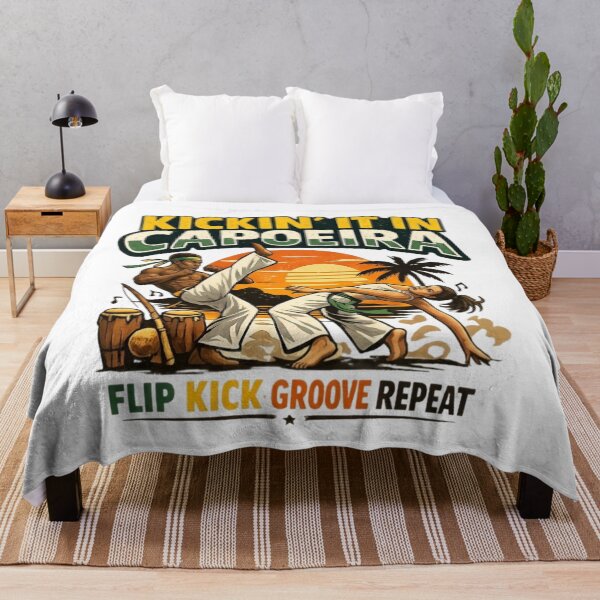 Item preview, Kickin' It in Capoeira – Flip Kick Groove Repeat Retro Martial Arts designed and sold by SidTastic .