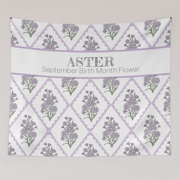 Item preview, Aster Flower Pattern | Vintage Botanical Cottagecore Floral Design designed and sold by storieslanguage.