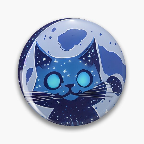 Item preview, Moon Cat - Cute Cosmic Black Cat Illustration designed and sold by TitiaDesign.