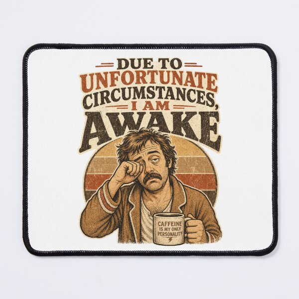 Item preview, Due to Unfortunate Circumstances I Am Awake Funny Vintage Design designed and sold by Art JSMY.