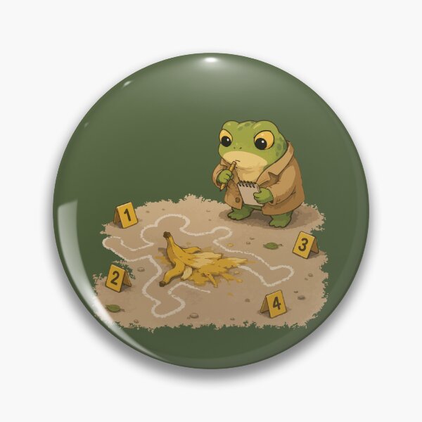 Item preview, Crime Scene Funny Frog Sticker – Banana Peel Investigation designed and sold by SimplePoDesign.