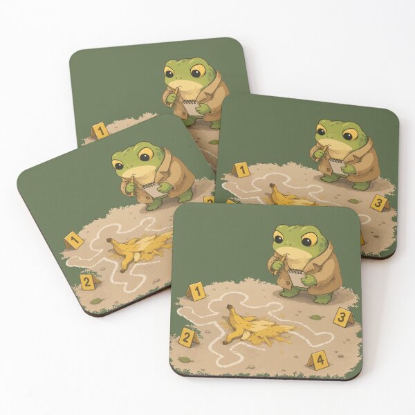 Item preview, Crime Scene Funny Frog Sticker – Banana Peel Investigation designed and sold by SimplePoDesign.