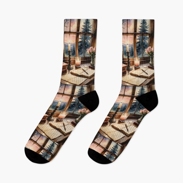 Item preview, Art - Cozy Interior, Peaceful Winter Ambience in Watercolor designed and sold by Reverso-Design.