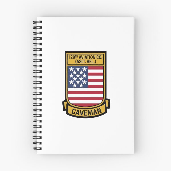 Item preview, US Army 129th Aviation Company (Assault Helicopter) "Caveman" Insignia designed and sold by CharlieDesings.