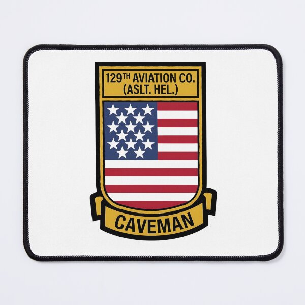 Item preview, US Army 129th Aviation Company (Assault Helicopter) "Caveman" Insignia designed and sold by CharlieDesings.