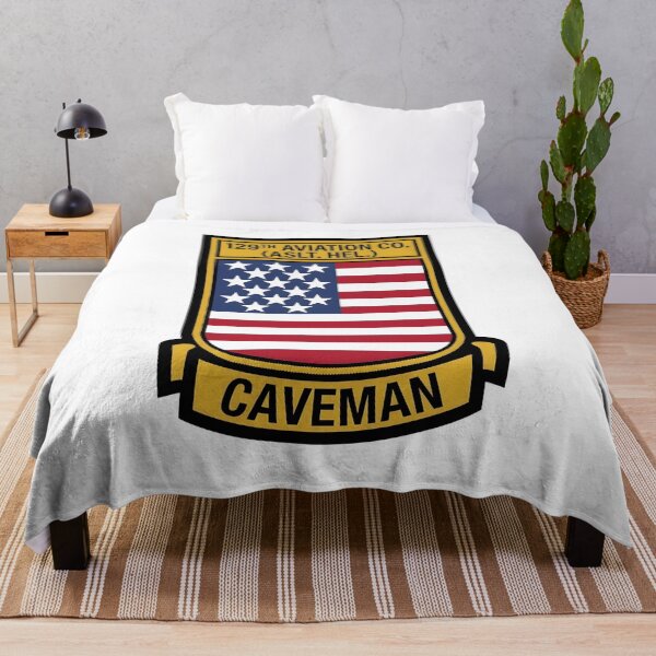Item preview, US Army 129th Aviation Company (Assault Helicopter) "Caveman" Insignia designed and sold by CharlieDesings.