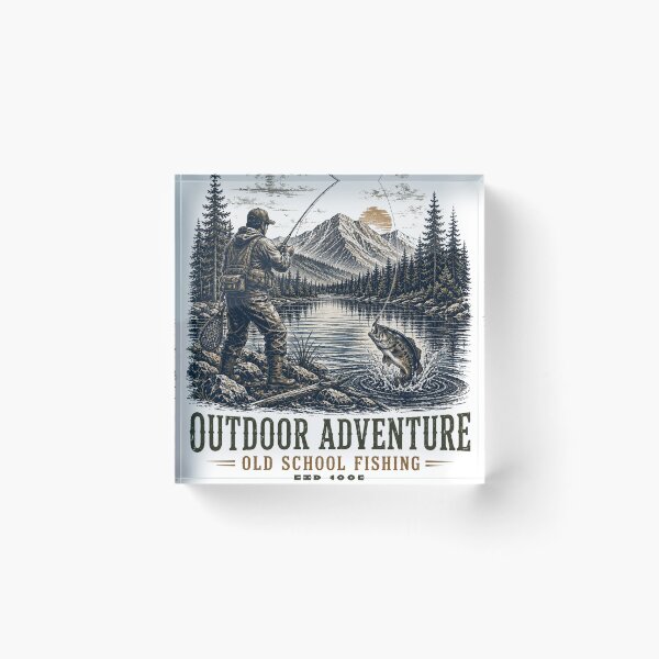 Item preview, Outdoor Adventure Old School Fishing Wilderness designed and sold by TeeVerse27.