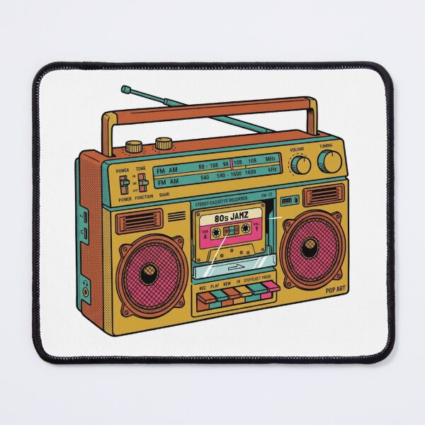 Item preview, "80s Retro Boombox Cassette Player Pop Art Aesthetic" designed and sold by Malalese.