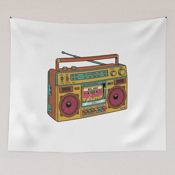 Item preview, ​"80s Retro Boombox Cassette Player Pop Art Aesthetic" designed and sold by Malalese.