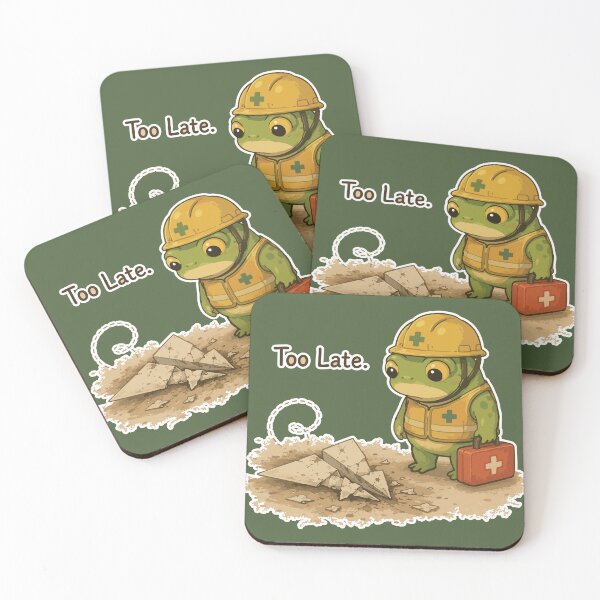 Item preview, Too Late Funny Medic Frog Sticker – Emergency Response Cartoon designed and sold by SimplePoDesign.