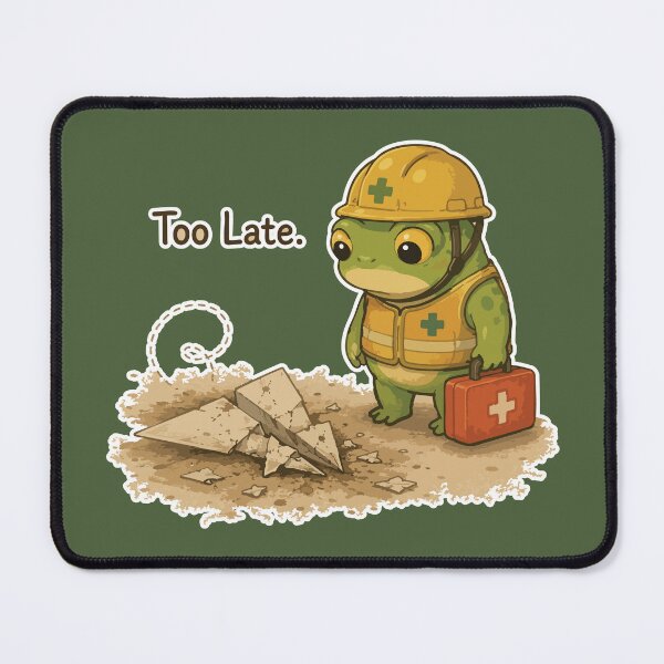 Item preview, Too Late Funny Medic Frog Sticker – Emergency Response Cartoon designed and sold by SimplePoDesign.