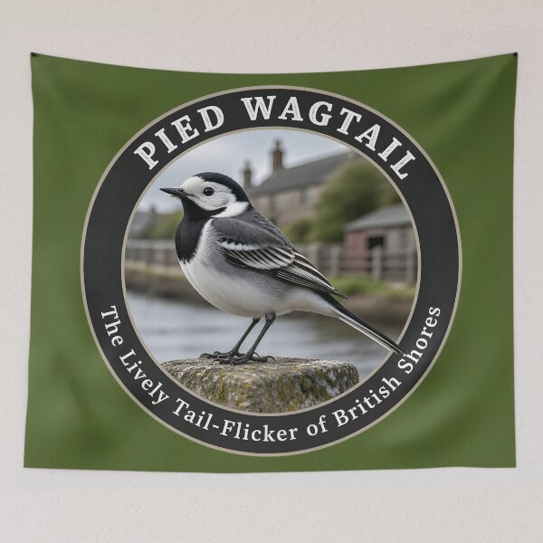 Item preview, PIED WAGTAIL   – The Lively Tail‑Flicker of British Shores designed and sold by The Digital Compass.