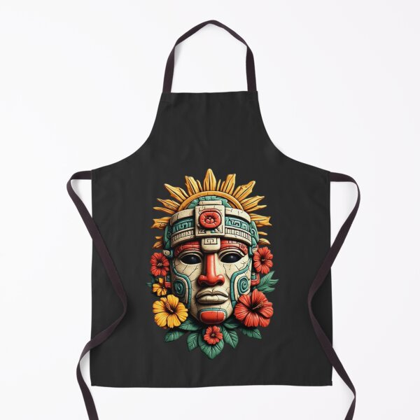 Item preview, Colorful Mayan Warrior Mask with Flowers & Sun | Elysium Echoes Icon 02 designed and sold by Shift-Bloom.