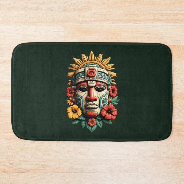 Item preview, Colorful Mayan Warrior Mask with Flowers & Sun | Elysium Echoes Icon 02 designed and sold by Shift-Bloom.