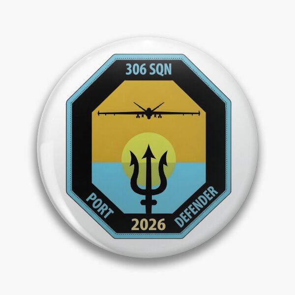 Item preview, RNLAF 306 Squadron: "Port Defender 2026" MQ-9 Reaper Commemorative Patch designed and sold by CharlieDesings.