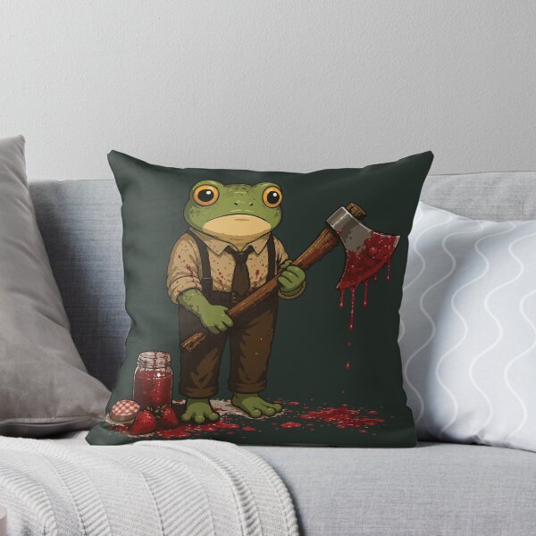 Item preview, Funny Horror Frog Sticker – Strawberry Jam Slasher Cartoon designed and sold by SimplePoDesign.