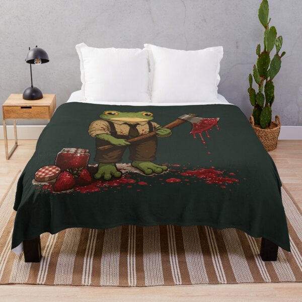 Item preview, Funny Horror Frog Sticker – Strawberry Jam Slasher Cartoon designed and sold by SimplePoDesign.