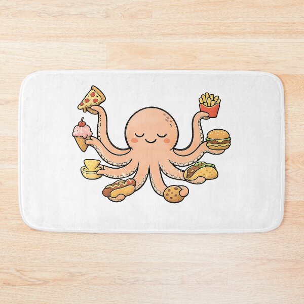 Item preview, Cute Octopus Holding Snacks designed and sold by VitSArt.