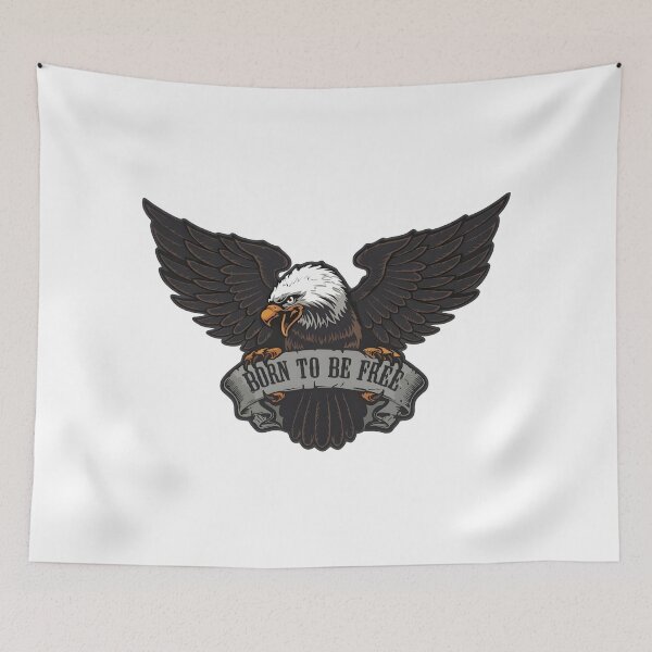 Item preview, American Bald Eagle: "Born to Be Free" Patriotic Emblem designed and sold by CharlieDesings.