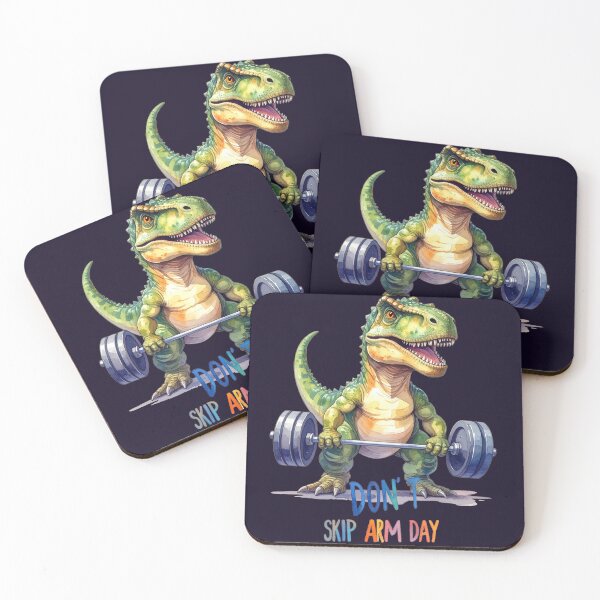 Item preview, Don't Skip Arm Day – Muscular T-Rex at the Gym designed and sold by LiskoDesign.