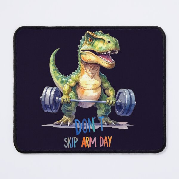 Item preview, Don't Skip Arm Day – Muscular T-Rex at the Gym designed and sold by LiskoDesign.