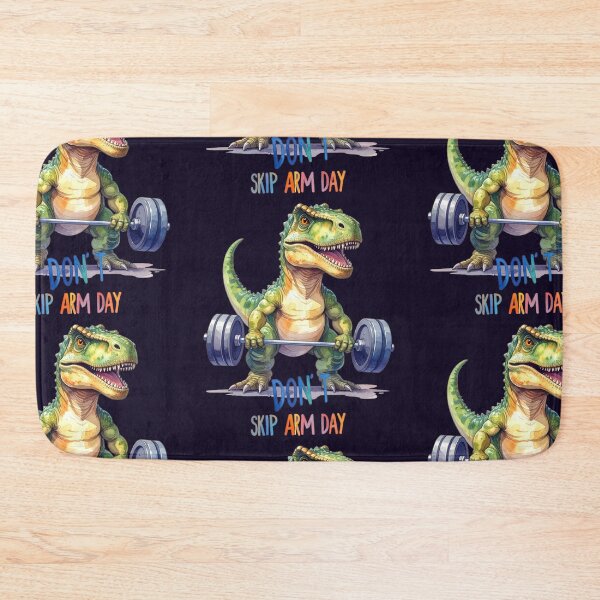 Item preview, Don't Skip Arm Day – Muscular T-Rex at the Gym designed and sold by LiskoDesign.