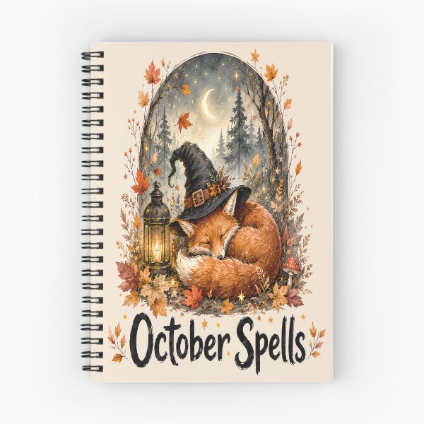 Item preview, Sleeping Witch Fox Cozy Autumn October Spells designed and sold by SasmitaStudioCo.