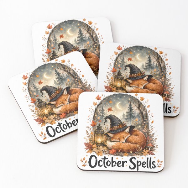 Item preview, Sleeping Witch Fox Cozy Autumn October Spells designed and sold by SasmitaStudioCo.