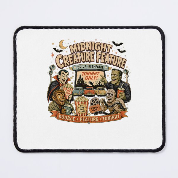 Item preview, Midnight Creature Feature Drive In Theatre Retro Horror Movie Night designed and sold by DarylPope.